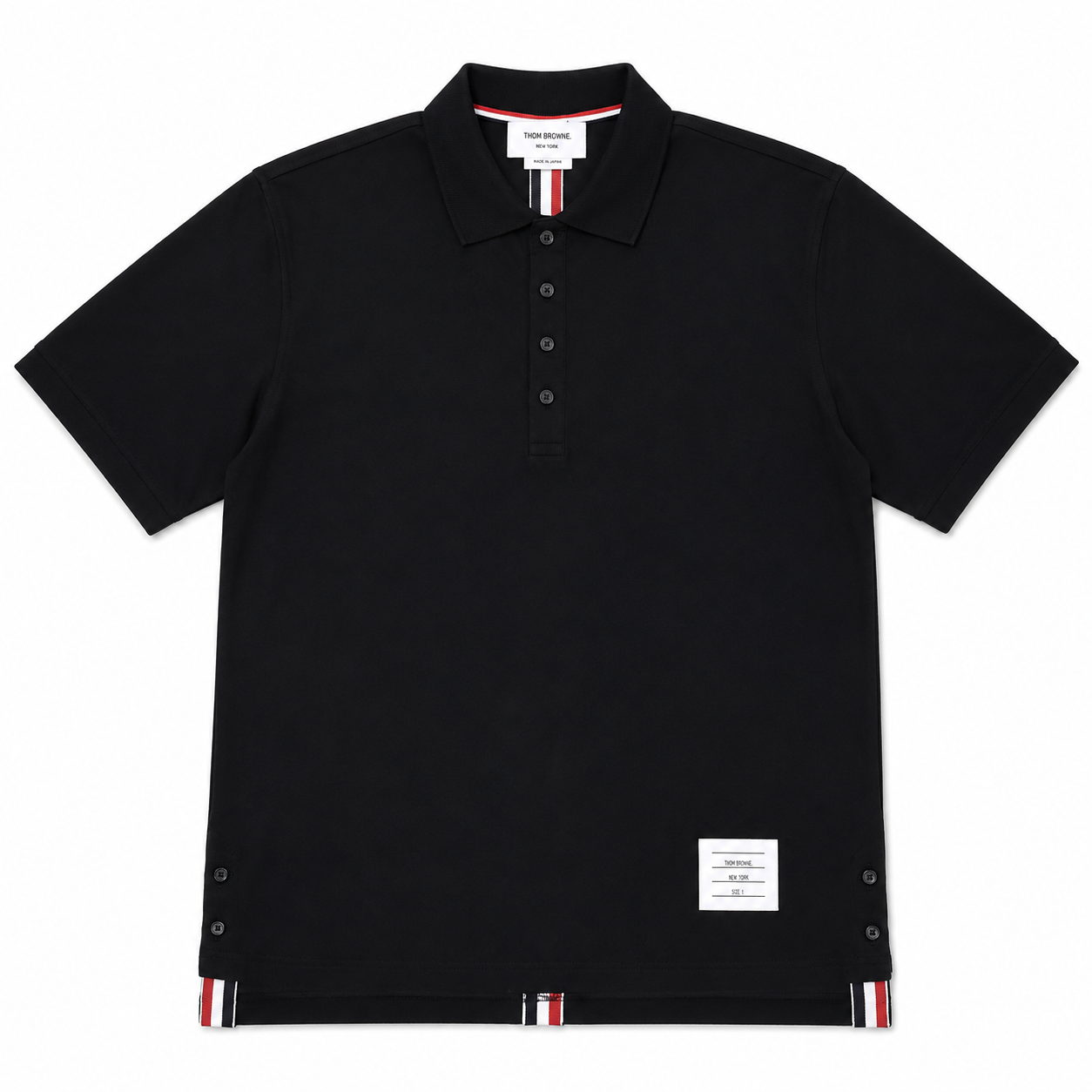 Thom Brown Polo Đen Form Luxury