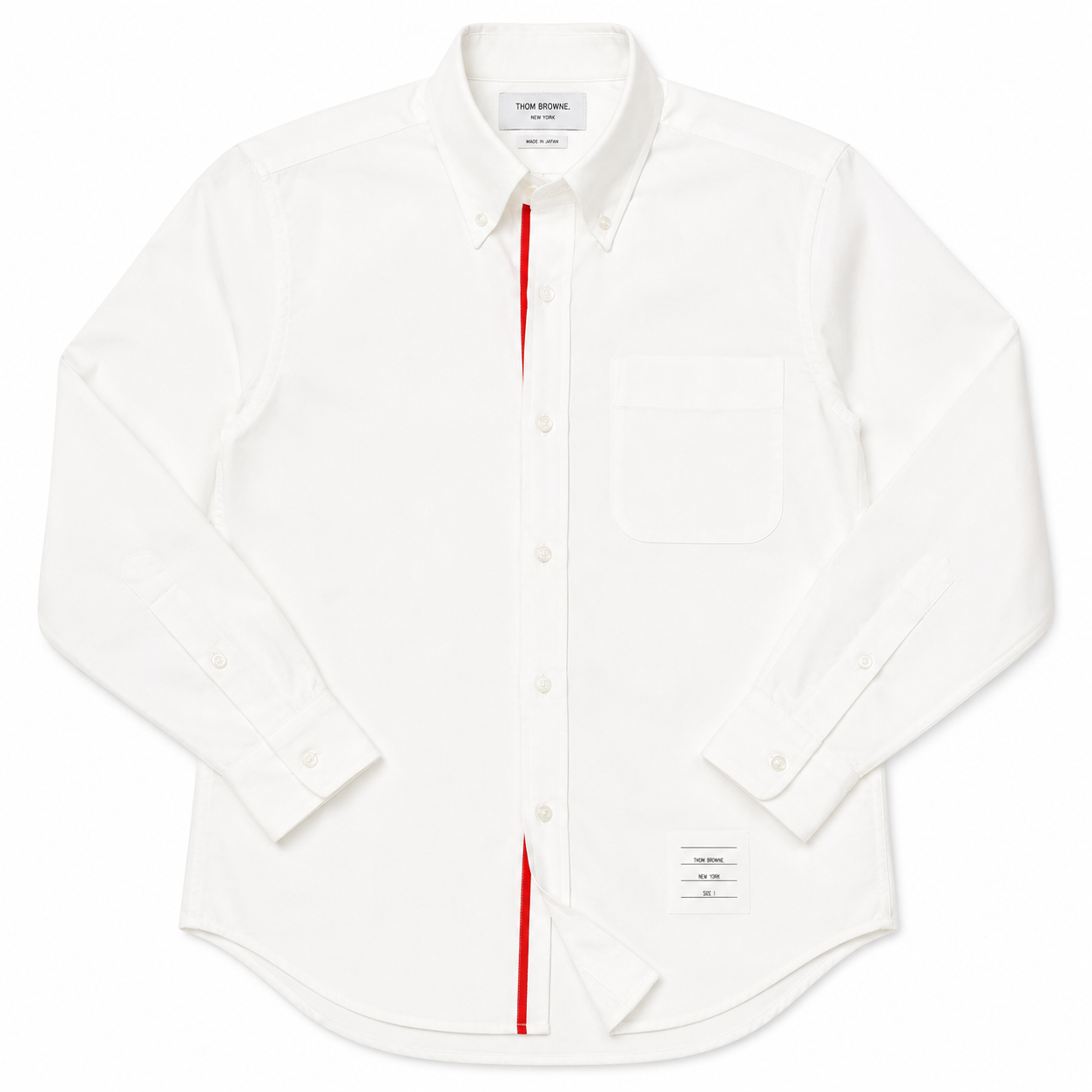 Thom Brown Basic Oxford Trắng Viền Trong