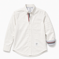 Thom Brown Oxford Trắng Sọc Đỏ Viền Bo Tay