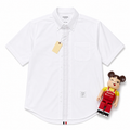 Thom Brown Oxford Trắng Tay Ngắn Viền Lưng
