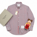 Thom Brown Oxford Sọc Đỏ Đen Viền Trong