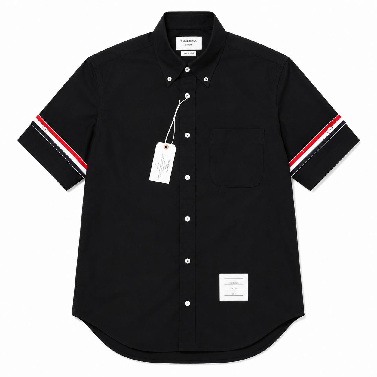 Thom Brown Oxford Đen Viền Tay Vải Mỏng