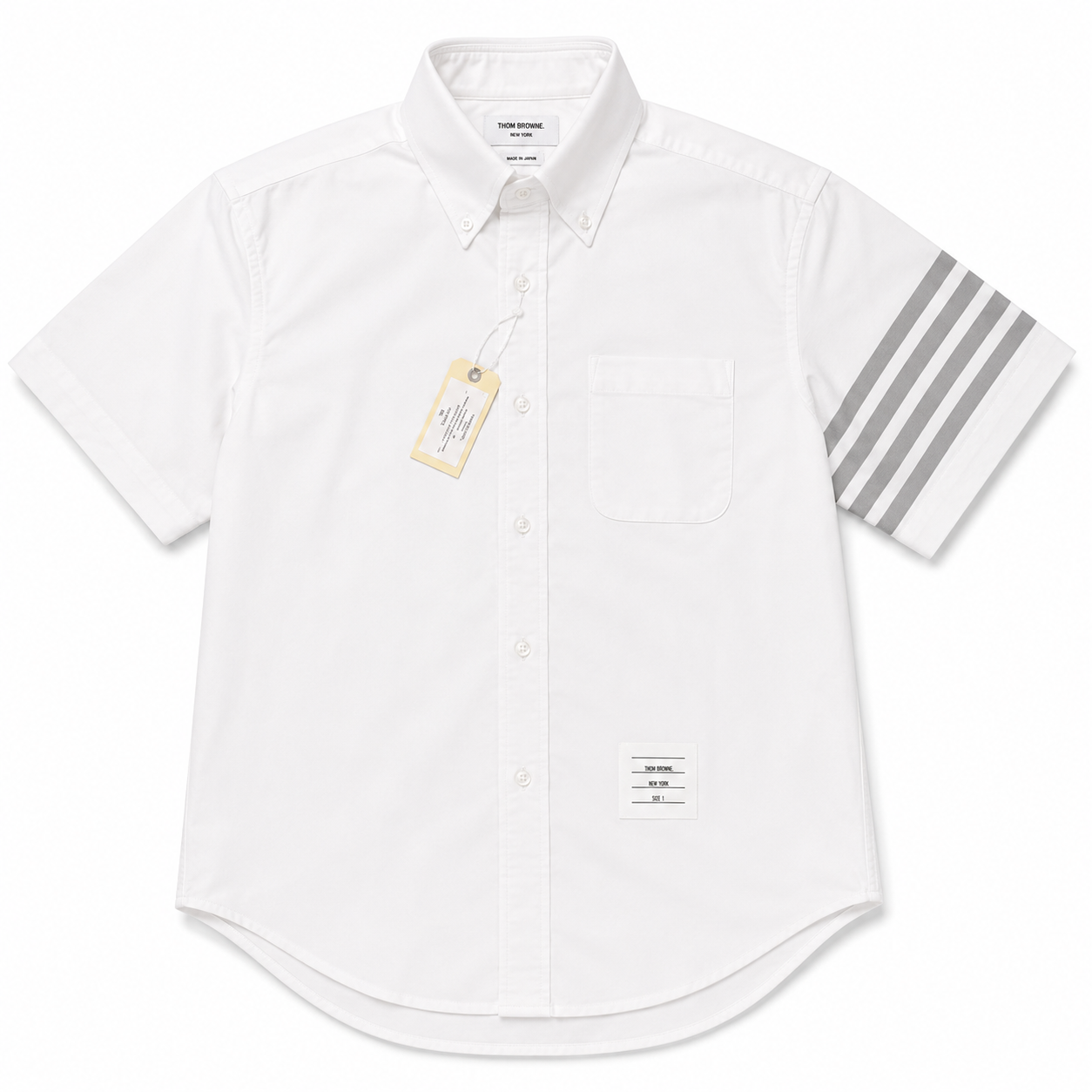 Thom Brown Oxford Trắng 4 Sọc Xám
