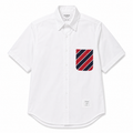 Thom Brown Oxford Trắng Viền Túi Đỏ Xanh